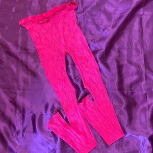 Neon Pink Mesh Tights SZ L